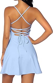 Robe de tennis deux pièces avec short pour femme, tenue d'entraînement, dos ouvert