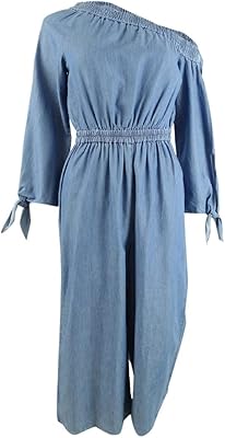 Combinaison courte à épaules dénudées michael michael kors pour femme (xl, délavage cadet)