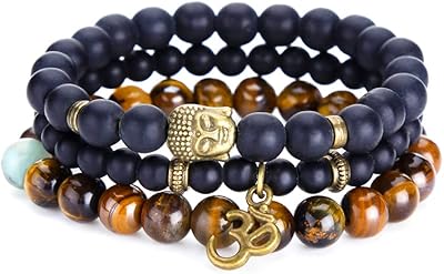 Lot de 3 bracelets de perles pour hommes yellow chimes (multicolore, m), m