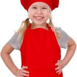 Ensemble tablier et toque de chef thmins pour enfants, tabliers réglables en coton