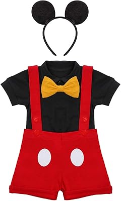 Déguisement de 1er anniversaire de gentleman mickey pour bébé garçon, barboteuse smoking +