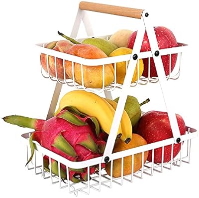 Corbeille à fruits portable en métal à deux couches pour la cuisine pour stocker les fruits, les légumes et les articles de toilette pour la maison (blanc). DIAYTAR COTE D'IVOIRE est une boutique en ligne généraliste qui propose plus de 300000 références de produits, faisant d'elle la boutique leader en Côte d'Ivoire. Elle offre une large gamme de produits allant des électroniques aux vêtements en passant par les accessoires de maison. C'est le choix idéal pour les ivoiriens qui cherchent à faire des achats en ligne.