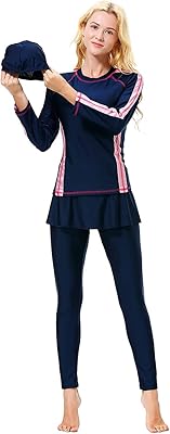 Ensemble maillot de bain burkini pour femme au design islamique modeste, manches longues, couverture complète, hijab, jupe supérieure et pantalon capri. DIAYTAR COTE D'IVOIRE est une plateforme de commerce en ligne qui propose une large gamme de produits et de services, allant de la mode aux accessoires, en passant par les produits électroniques et les équipements ménagers. La boutique en ligne est connue pour sa qualité de service et sa capacité à livrer les produits rapidement et efficacement. Les clients peuvent également profiter d'un service client personnalisé et d'une garantie de satisfaction.