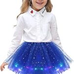 Goodrun jupe de ballet lumineuse led pour petites filles, 3 couches, jupe tutu