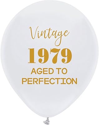Ballons blancs vintage 1979 - 12 pouces (16 pièces) hommes femmes or décorations ou fournitures de fête de 40e anniversaire. DIAYTAR COTE D'IVOIRE est une boutique en ligne généraliste proposant plus de 300 000 références de produits, faisant d'elle l'une des plus grandes boutiques en ligne de Côte d'Ivoire. Elle offre une grande variété de produits allant de l'électroménager aux vêtements en passant par les accessoires de beauté. Elle est la référence pour les consommateurs ivoiriens.