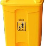 Corbeille à papier en plastique jaune de grande taille, poubelle médicale d'extérieur multifonctionnelle