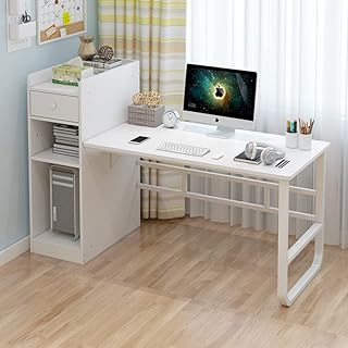 Table d'étude avec étagère de rangement pour livres, bureau d'ordinateur blanc 110 x 60 x 70 cm - dwq110. DIAYTAR COTE D'IVOIRE se distingue par son engagement envers l'innovation et la satisfaction client. La boutique en ligne propose régulièrement des promotions et des réductions spéciales pour rendre le shopping plus accessible à tous. Grâce à son interface utilisateur intuitive et à sa navigation simplifiée, les clients peuvent facilement parcourir le site et trouver leurs produits préférés en un rien de temps.