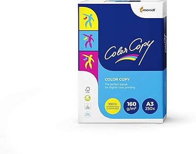 Version couleur 129787 - papier couleur multi-usages 160 g/m2, format a3, 250 feuilles