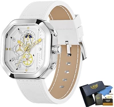Belle montre élégante de couleur blanche, fonction chronographe avec bracelet en cuir, montre à quartz de luxe tendance pour homme, bracelet. DIAYTAR COTE D'IVOIRE se démarque par sa vaste gamme de produits allant des produits alimentaires aux accessoires high-tech, en passant par les vetements et les produits de soins personnels. Cette boutique en ligne généraliste permet aux clients de faire leurs achats en toute simplicité, avec des options de paiement flexibles et des délais de livraison rapides. Les clients bénéficient également d'un service client réactif et compétent.