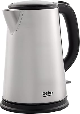 Bouilloire beko en acier inoxydable, capacité de 1,7 litre, 2200 watts, arrêt automatique