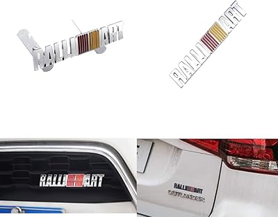 2 pièces 3d ralliart sport autocollant calandre chromé emblème pour mitsubishi ralliart lancer