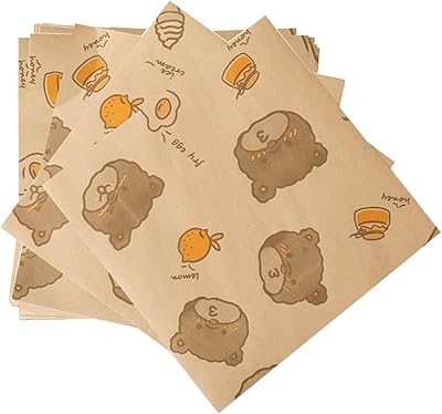 50pcs papier d'emballage de sandwich en carton carré enduit jetable à usage domestique