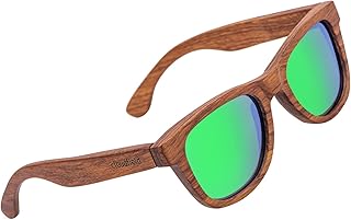 Lunettes de soleil en bois verres polarisés monture bambou avec revêtement