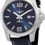 Montre homme longines conquest automatique cadran bleu soleil l3.778.4.96.0, bracelet