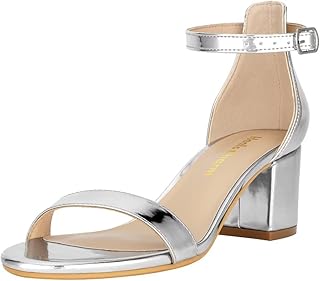 Sandales à talons bas épais pour femmes, bout ouvert de 2 pouces, bride