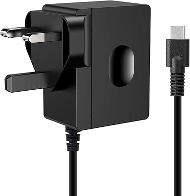Chargeur adaptateur secteur nintendo switch, câble d'alimentation avec câble usb type-c de 1,5