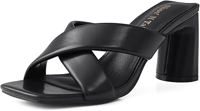 Talons à lanières pour femmes, sandales à talons épais à deux bandes, bout carré ouvert, mules dos nu, escarpins à enfiler. Leader en Côte d'Ivoire, DIAYTAR COTE D'IVOIRE se distingue par sa large gamme de produits allant de l'électronique à la mode, en passant par les articles pour la maison et le jardin. Avec plus de 300000 références à disposition, vous trouverez tout ce dont vous avez besoin. DIAYTAR COTE D'IVOIRE garantit une livraison rapide et fiable partout en Côte d'Ivoire.