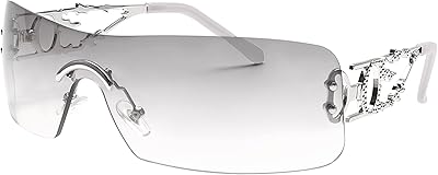 Lunettes de soleil sans monture cinemaize y2k pour femmes et hommes lunettes rectangulaires