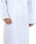 Muslimdress robe tunique islamique pour hommes, polyester, blanc, x-large