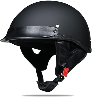 Demi-casque de moto rétro à profil bas pour hommes et femmes, casque