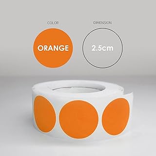 500 pièces d'étiquettes circulaires à code couleur de 1 pouce (1 pouce)
