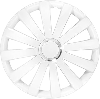 Jeu d'enjoliveurs spider 15 pouces blanc + anneau chromé