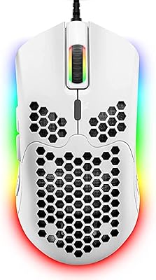 Souris de jeu filaire légère, 6 souris rétroéclairées rvb avec 7 boutons programmables