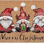 2pcs 40x60cm paillasson de décoration de noël annuel, tapis extérieur intérieur joyeux noël