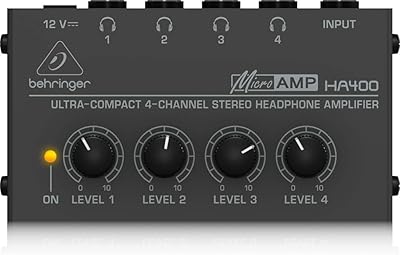 Haut-parleur stéréo ultra-compact à 4 canaux behringer ha400, noir, argent