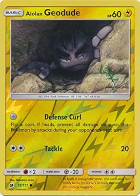Pokemon - alolan geodude - 32/111 - commun - holo inversé - soleil