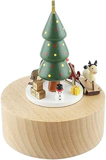 Hizljj boîte à musique en bois pour arbre de noël, cadeau d'anniversaire