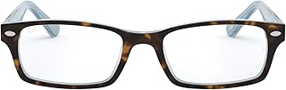 Lunettes médicales à monture rectangulaire en métal de ray-ban, modèle rx5206, verres tortue