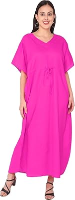 Robe caftan longue ornée en coton skavig pour femme (taille unique) - xxx-large