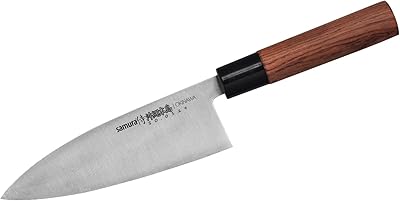 Couteau samura okinawa deba lame simple tranchant 6,7"/170 mm