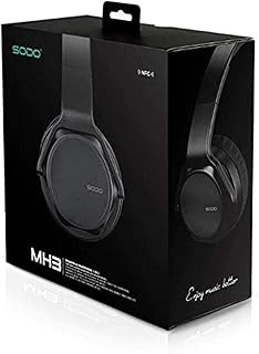 Casque sans fil bluetooth 3.0 sodo mh3 avec technologie nfc, noir