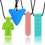 Colliers à mâcher sensoriels pour enfants - paquet de 4 colliers à mâcher