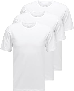 T-shirt à col rond en coton boss pour hommes, lot de 3, 10145963