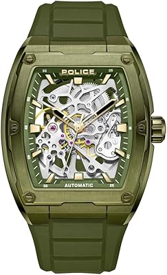 Montre pour homme skelator avec cadran olive et bracelet en silicone