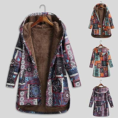 Explore manteau ample classique à capuche à imprimé floral pour femme - grande