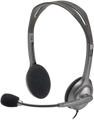 Casque stéréo logitech h111 pour chat en direct et musique - noir/argent