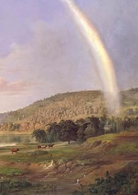 Paysage avec carnet arc-en-ciel