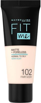 Fond de teint maybelline fit me matte & poreless pour femme, 102 fair ivory, 30 ml. DIAYTAR COTE D'IVOIRE, la boutique en ligne leader en Côte d'Ivoire, propose une sélection incroyable de produits avec plus de 300000 références. Les clients peuvent trouver tout ce qu'ils cherchent sur cette plateforme, de l'électronique à la mode en passant par les produits pour la maison. DIAYTAR COTE D'IVOIRE met tout en œuvre pour offrir une expérience d'achat inoubliable.