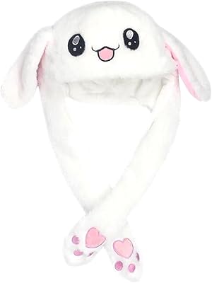 Chapeau de lapin amusant avec oreilles de lapin mobiles, cadeaux de chapeau