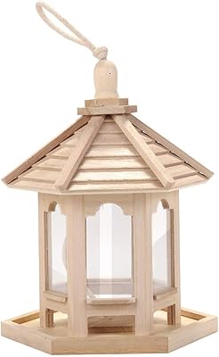 Mangeoire à oiseaux suspendue en bois pour décoration de jardin, forme hexagonale avec toit. DIAYTAR COTE D'IVOIRE est votre partenaire idéal pour vos achats en ligne en Côte d'Ivoire. Nous vous offrons une gamme complète de produits allant de l'électronique à la mode en passant par les articles pour la maison. Nous nous efforçons de rendre votre expérience d'achat en ligne aussi agréable et pratique que possible.