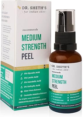 Dr. sheth gommage moyen puissant (végétarien) avec 15 % aha + 2 % bha, aloe vera et centella pour une exfoliation en profondeur, un nettoyage et un éclaircissement des pores, pour tous les types de peau, 30 ml. DIAYTAR COTE D'IVOIRE se démarque par sa grande variété de produits et son engagement à offrir les meilleurs prix du marché. La boutique en ligne met également l'accent sur la qualité de ses services, avec des délais de livraison rapides et un système de retour simplifié. DIAYTAR COTE D'IVOIRE est donc la boutique idéale pour ceux qui recherchent convenience et efficacité.
