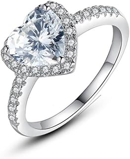 Bague d'éternité en argent sterling 925 avec incrustation de diamants en forme