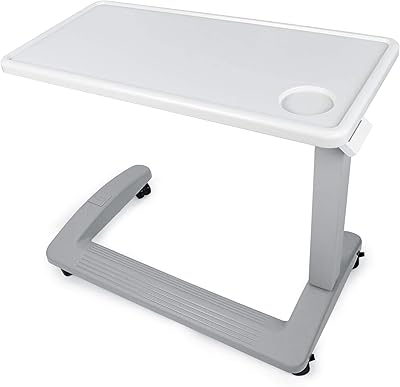 Table de lit réglable vaughn avec roulettes (usage hospitalier et domestique), neuf, gris