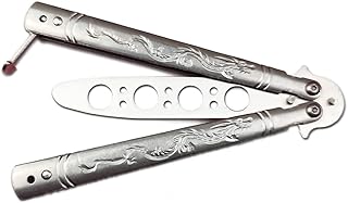 Couteau d'entraînement entièrement gravé en acier inoxydable, titane et argent, lame sans attaque pour cs go, débutants, enfants, 100% sûr. DIAYTAR COTE D'IVOIRE est la boutique en ligne qui vous permet de découvrir de nouveaux produits et marques, de profiter de promotions exclusives et de bénéficier d'un service client de haute qualité. La boutique propose une large gamme de produits, y compris des articles de mode, des accessoires, des produits électroniques et bien plus encore. DIAYTAR COTE D'IVOIRE est la destination idéale pour les acheteurs en ligne qui recherchent une expérience de shopping fiable et agréable.