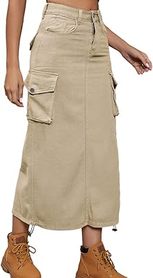 Jupes longues cargo pour femmes à la mode 2023, jupes midi en jean