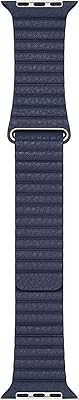 Bracelet en cuir pour apple watch 44 mm - bleu foncé - l